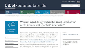 Bibelkommentare.de Sabbat Übersetzung Fehler