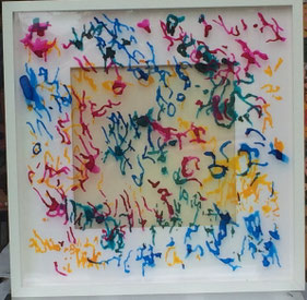 Experimenting with ink on acrylic glass I. 50 cm x 50 cm