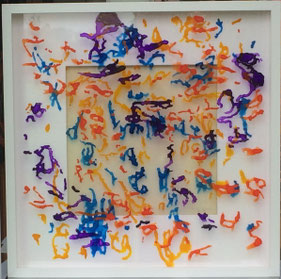 Experimenting with ink on acrylic glass II. 50 cm x 50 cm