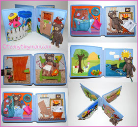 Quiet Book Felt Wollfilz Stoffbuch Spielbuch Aktivbuch Stoffbuch Kinderbuch Teddybuch