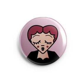 ICONS ICONES EDITH PIAF ILLUSTRATION BADGE MAGNET MIROIR / CREATION ORIGINALE © Stephanie Gerlier / T FOR TIGER