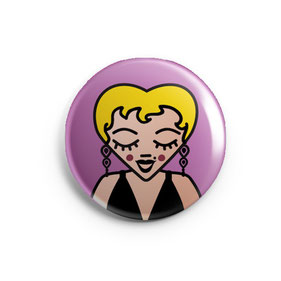 ICONS ICONES MARILYN MONROE ILLUSTRATION BADGE MAGNET MIROIR / CREATION ORIGINALE © Stephanie Gerlier / T FOR TIGER