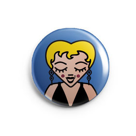 BADGE, MAGNET OU MIROIR DE POCHE "MARILYN"  copyright Stephanie Gerlier 2018 / T FOR TIGER