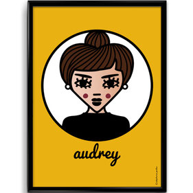 ICONS ICONES AUDREY HEPBURN ILLUSTRATION AFFICHE POSTER ART PRINT / CREATION ORIGINALE © Stephanie Gerlier / T FOR TIGER