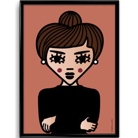 ICONS ICONES AUDREY HEPBURN ILLUSTRATION AFFICHE POSTER ART PRINT / CREATION ORIGINALE © Stephanie Gerlier / T FOR TIGER