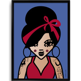 ICONS ICONES AFFICHE TRIBUTE AMY WINEHOUSE ILLUSTRATION © Stephanie Gerlier / T FOR TIGER 