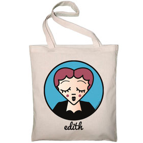 ICONS ICONES EDITH PIAF ILLUSTRATION SAC TOTE BAG / CREATION ORIGINALE © Stephanie Gerlier / T FOR TIGER