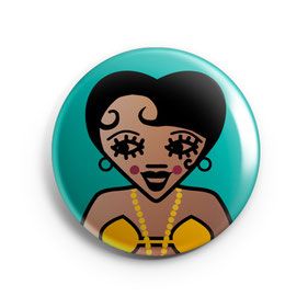 BADGE, MAGNET OU MIROIR DE POCHE "JOSEPHINE"  copyright Stephanie Gerlier 2018 / T FOR TIGER