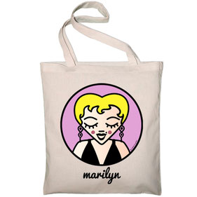 ICONS ICONES MARILYN MONROE ILLUSTRATION SAC TOTE BAG / CREATION ORIGINALE © Stephanie Gerlier / T FOR TIGER