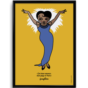 ICONS ICONES JOSEPHINE BAKER ILLUSTRATION AFFICHE POSTER ART PRINT / CREATION ORIGINALE © Stephanie Gerlier / T FOR TIGER