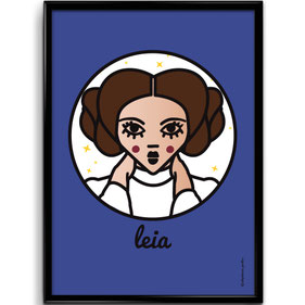 ICONS ICONES PRINCESSE LEIA ILLUSTRATION AFFICHE POSTER ART PRINT / CREATION ORIGINALE © Stephanie Gerlier / T FOR TIGER