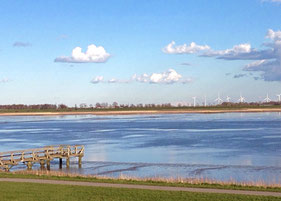 Blick über die Eider nach Dithmarschen
