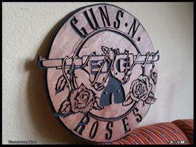 WoodnMetalART Scrollsaw Dekupiersäge Holzlogo Guns'n'Roses