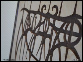 WoodnMetalART Scrollsaw Dekupiersäge Holzlogo Nagelfar Black Metal