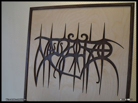 WoodnMetalART Scrollsaw Dekupiersäge Holzlogo Nagelfar Black Metal