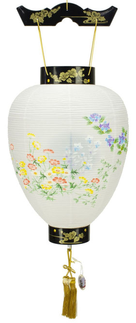 盆提灯 壺型 蒔絵 電池式LED（8104-00-204AC）