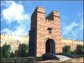 Una torre y  segunda puerta en la muralla de Valencia 