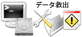 中央区でのデータ救出作業のイメージ図です。