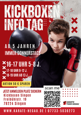 Flyer Kickboxen Singen Karate Team Hegau