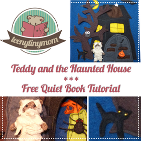 Teddy and the haunted house quiet book tutorial free pattern