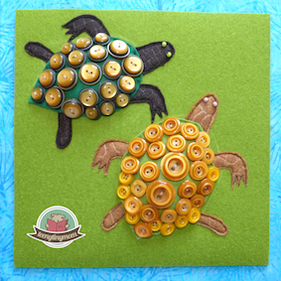 Quiet book Touch and feel book Turtle Template