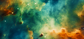 A colourful space nebula, representing the vision of Starship Xplorers to explore our beautiful universe with their own spaceship Nova Nexus. 