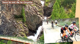 Col de la Cayolle avec ses cascades..., et ses coureuses.