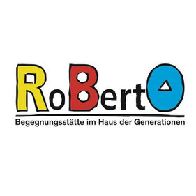 das Logo der Begegnungsstätte im Haus der Generationen: ein Schriftzug, großes R in gelb, kleines o schwarz, großes B in rot, ert klein in schwarz, großes O in blau