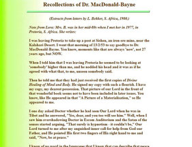 L. Bekker berichtet von Dr. MacDonald-Bayne