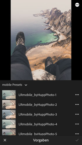 lightroom mobile Benutzervorgaben Landschaftsfotografie kaufen