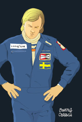 Ronnie Peterson by Muneta & Cerracín en Monza en 1976