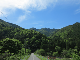 白倉岳連山（下山後栃生橋付近から撮影）