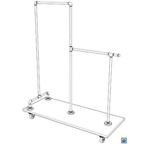 Zur Bauanleitung: Kleiderständer aus Rohren No.2