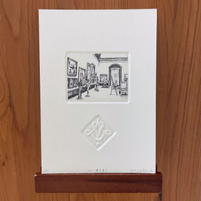 UK(展示室)/ 赤池 ももこ/銅版画/4×5cm/シート￥5,500(税込)