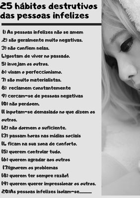habitos das pessoas infelizes