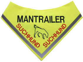 Mantrailer, Mantrailerhund, Mantrailer Halstuch, Suchhund, neongelbes Tuch
