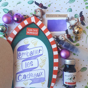 paper break lettrage creatif hand lettering encre herbin violette pensée emballer les cadeaux