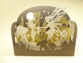 Carte féérique - carte pop-up fée et lutin - carte kirigami fée