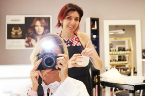 photo cliente et coiffeuse