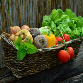 panier de légumes pour les marchés landais situés à côté du Château Belle Epoque