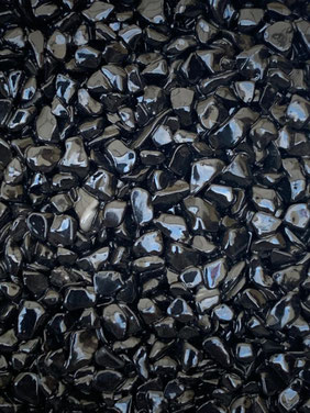 Steinteppich Muster in Schwarz