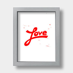 Linoldruck auf Fotokarton – LOVE