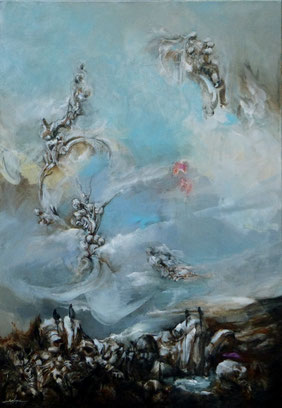 Le jour d'après REborn 2 acrylique sur toile dim 130cmx89cm
