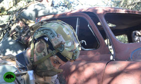 embuscade-defense-zone-airsoft-casque-tactique-lampe-protection-faciale-masque