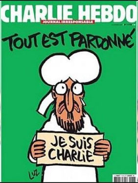 "Charlie Hebdo"-Titelblatt der ersten Ausgabe nach den Anschlägen vom 7. 1. 2014