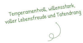 Temperamentvoll, willensstark, voller Lebensfreude und Tatendrang