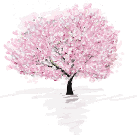 Wunschbaum mit rosa Blüten zur Taufe