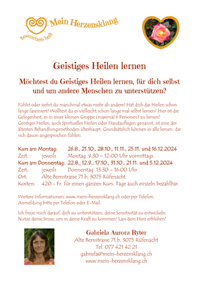 Flyer Geistiges Heilen lernen