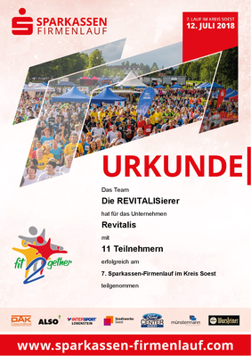 REVITALIS Firmenlauf Urkunde