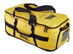 Transporttasche Duffel 85 Liter in gelb mit Transportriemen